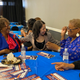 Amanda Edwards, center, at a campaign event.